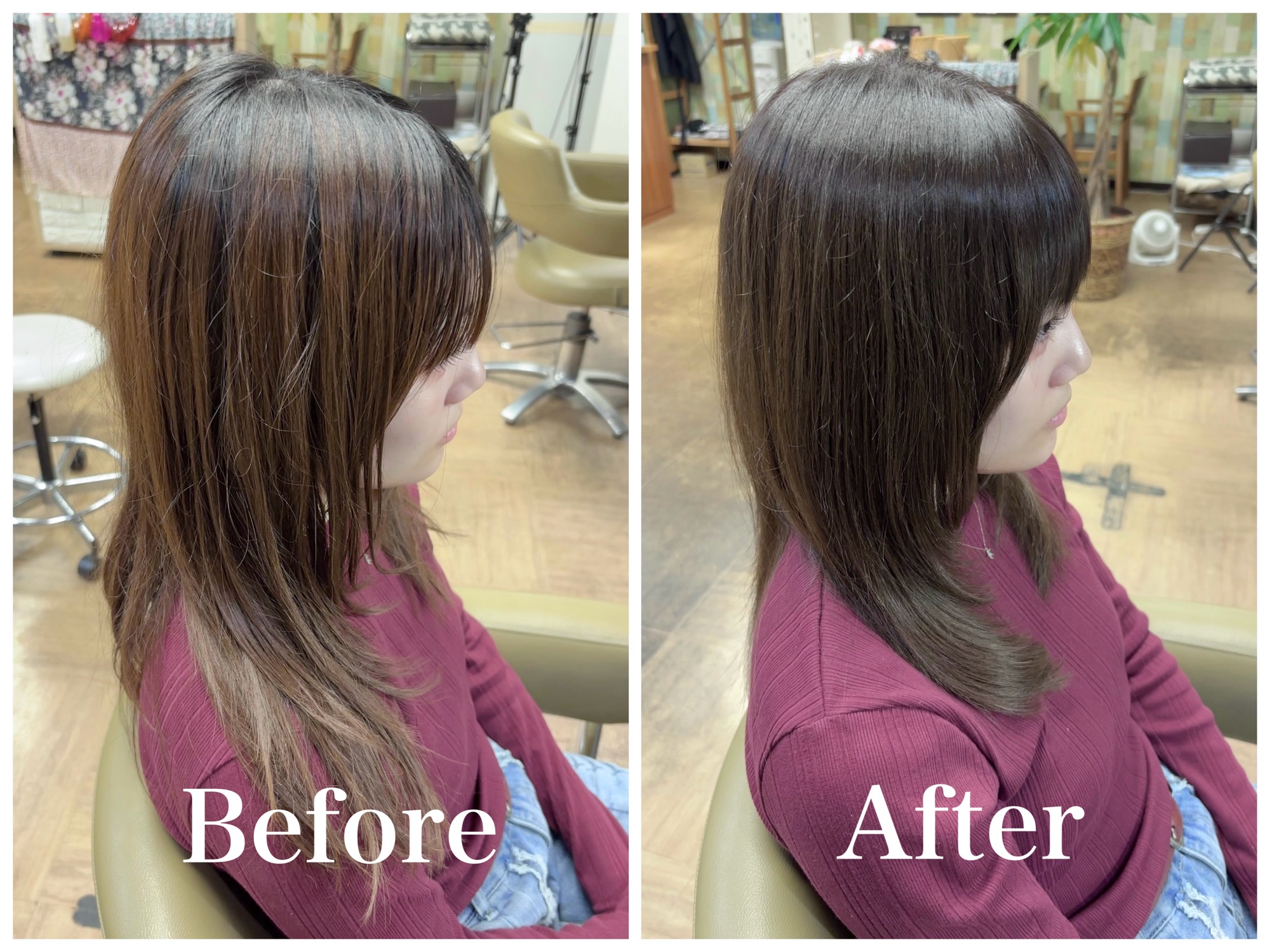 お客様施術　marbb施術のビフォーアフター