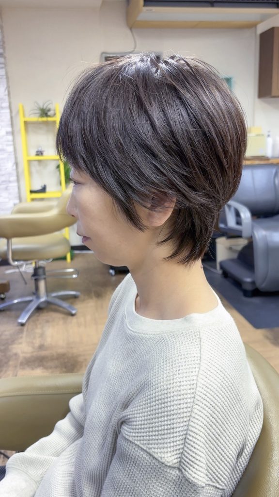 40代のお客様・グレージュ×ショートウルフ