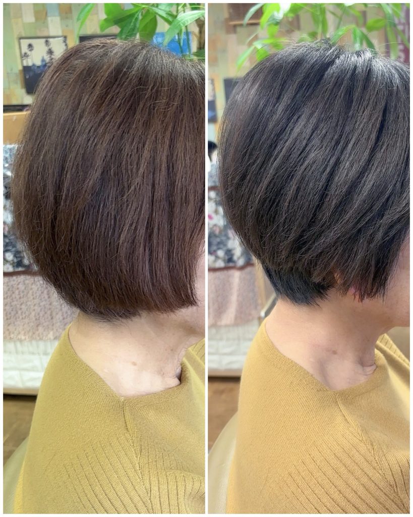 70代、明るい白髪染め・ビフォーアフター